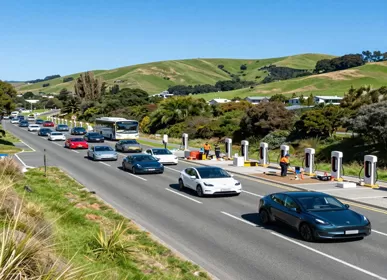 Las matriculaciones de vehículos eléctricos en Nueva Zelanda se han disparado, mientras el Ministerio de Transporte acelera la construcción de estaciones de carga.